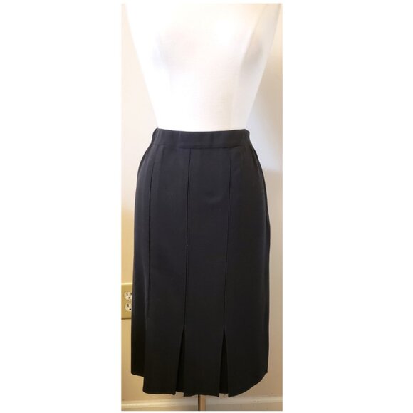 Misook Exclusively Black A-line Midi Skirt Size- L Elastic Waist - Picture 2 of 6